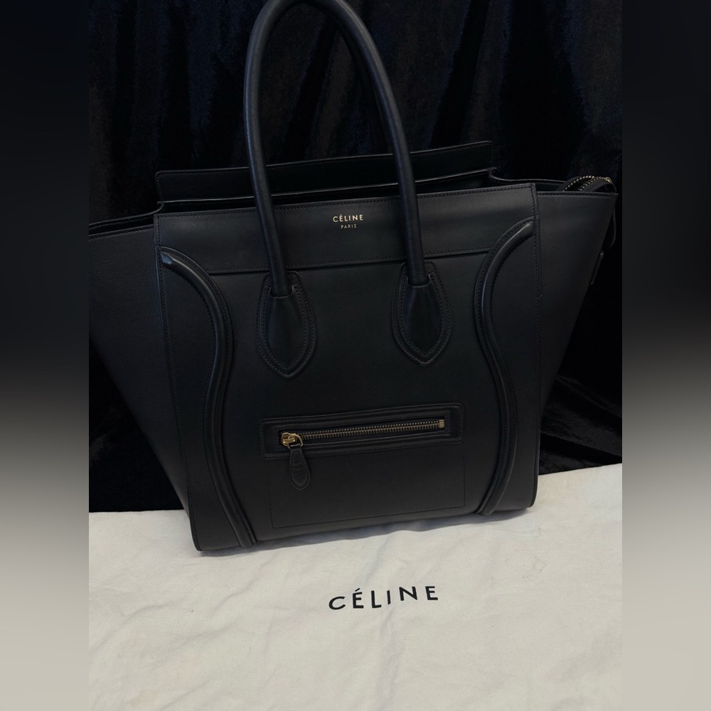 Celine Large Black Luggage Bag Calfskin Tote